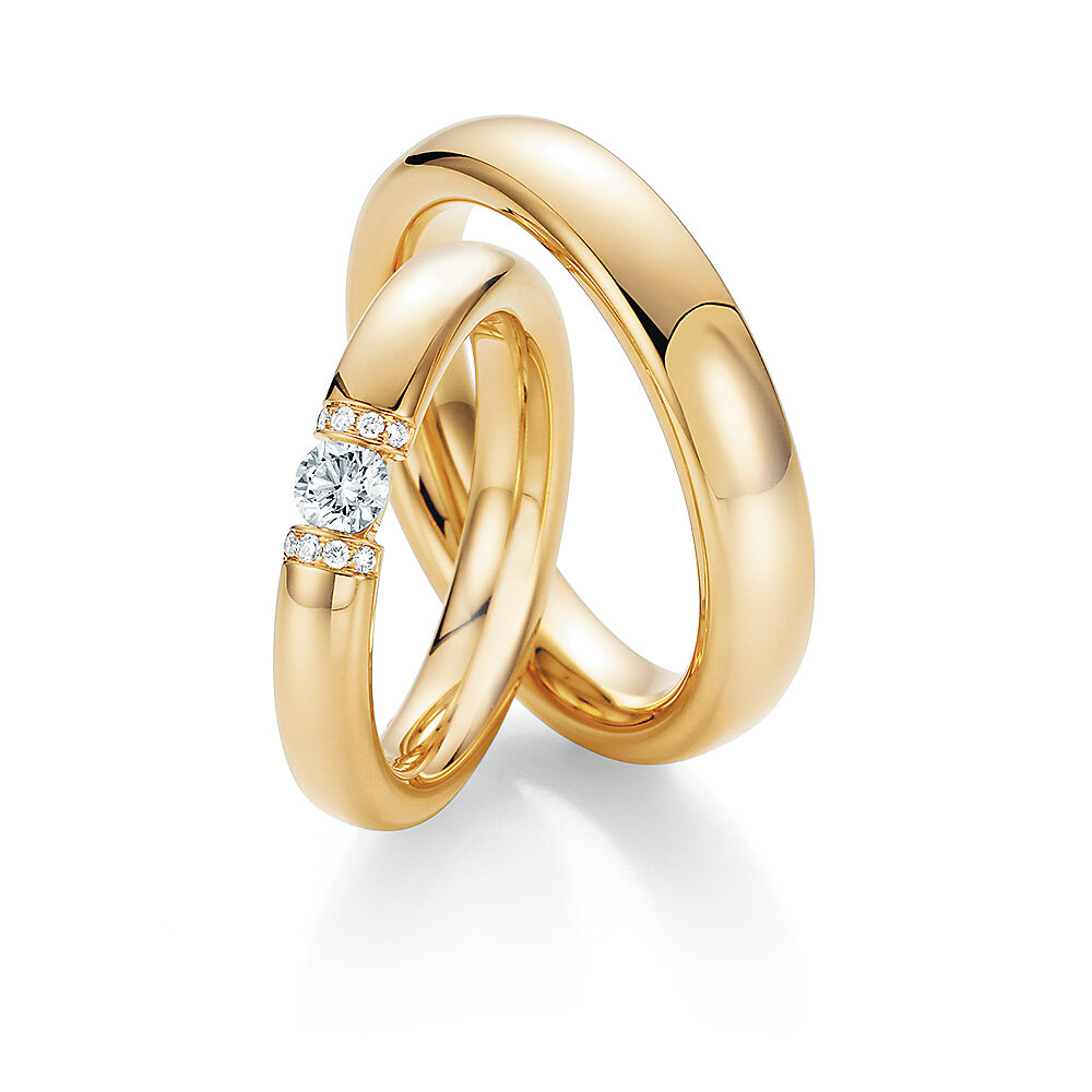 Eheringe Diamond Spark in 14K Gelbgold mit Diamant 0,25ct G/SI