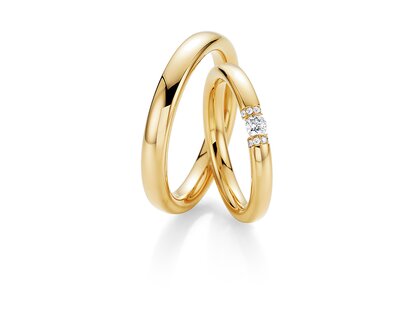 Eheringe Diamond Star in 14K Gelbgold mit Diamant 0,15ct G/SI
