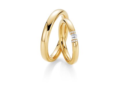 Eheringe Diamond Star in 14K Gelbgold mit Diamant 0,15ct G/SI
