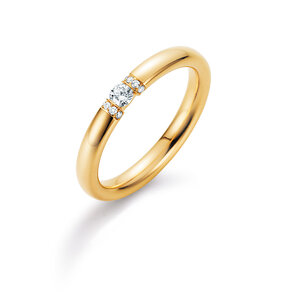 Eheringe Diamond Star in 14K Gelbgold mit Diamant 0,15ct G/SI