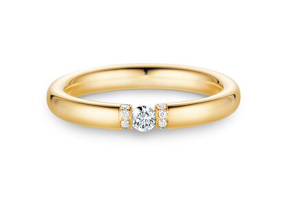 Eheringe Diamond Star in 14K Gelbgold mit Diamant 0,15ct G/SI