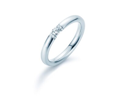 Eheringe Diamond Star in Platin 950/- mit Diamant 0,15ct G/SI