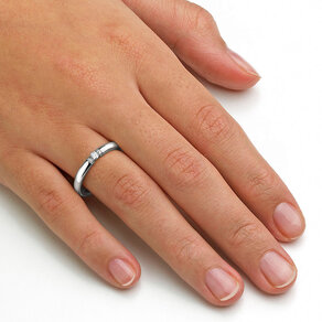 Eheringe Diamond Star in Platin 950/- mit Diamant 0,15ct G/SI