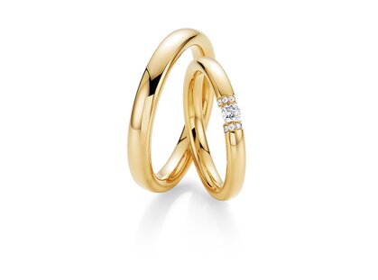 Eheringe Diamond Star in 18K Gelbgold mit Diamant 0,15ct