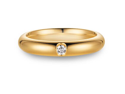 Eheringe Embrace in 18K Gelbgold mit Diamant 0,05ct G/SI