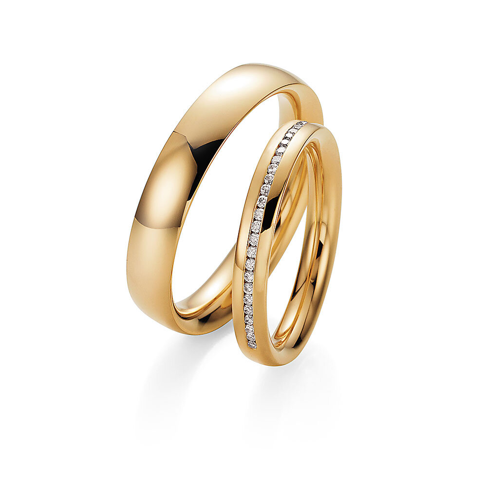 Eheringe Faith! in 18K Gelbgold mit Diamanten 0,20ct G/SI