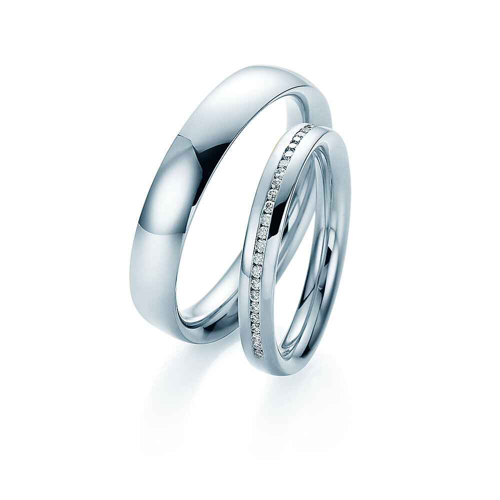Eheringe Faith! in 18K Weißgold mit Diamanten 0,20ct G/SI