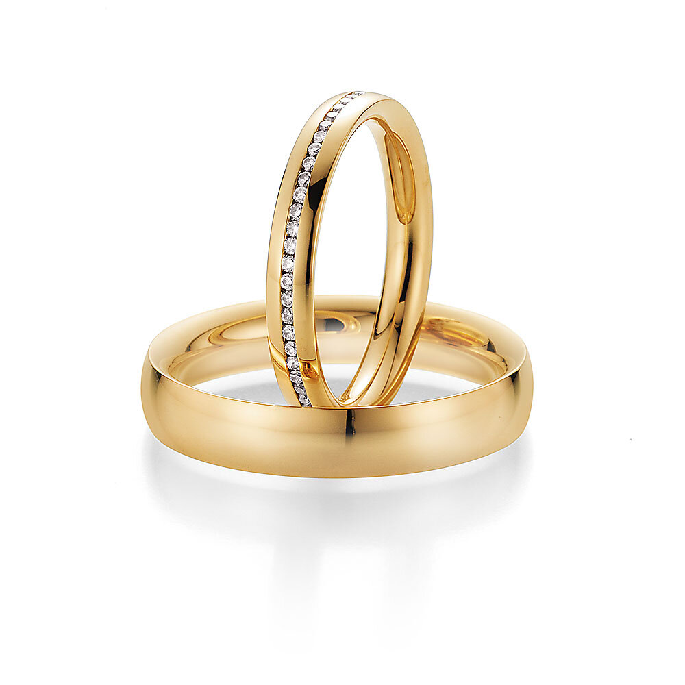 Eheringe Faith! in 18K Gelbgold mit Diamanten 0,30ct G/SI
