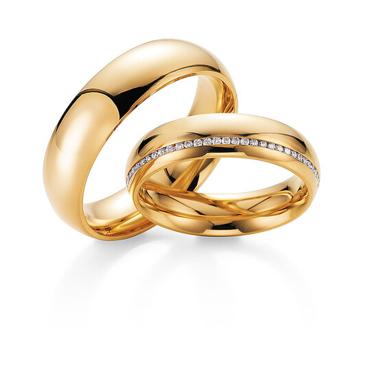 Eheringe Impulse in 14K Gelbgold mit Diamanten 0,33ct G/SI