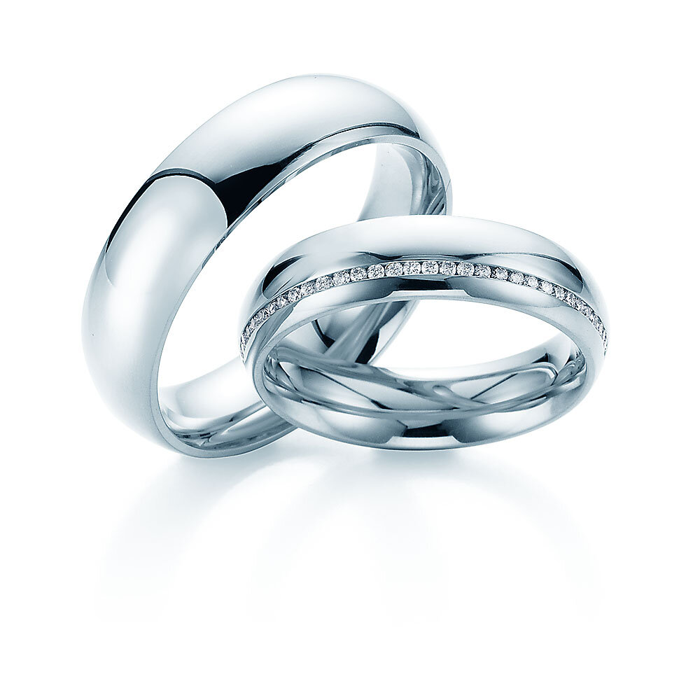 Eheringe Impulse in 14K Weißgold mit Diamanten 0,33ct G/SI