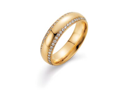 Eheringe Life Lines in 14K Gelbgold mit Diamanten 0,50ct G/SI