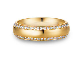 Eheringe Life Lines in 14K Gelbgold mit Diamanten 0,50ct G/SI