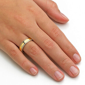 Eheringe Life Lines in 14K Gelbgold mit Diamanten 0,50ct G/SI