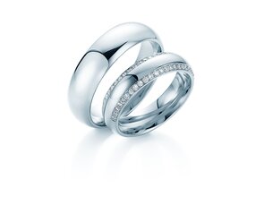 Eheringe Life Lines in 14K Weißgold mit Diamanten 0,50ct G/SI