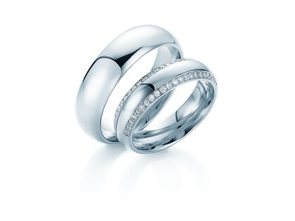 Eheringe Life Lines in Platin 950/- mit Diamanten 0,50ct G/SI