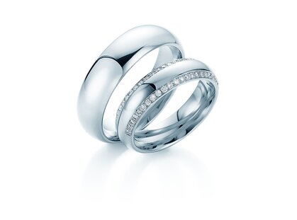 Eheringe Life Lines in 18K Weißgold mit Diamanten 0,50ct G/SI