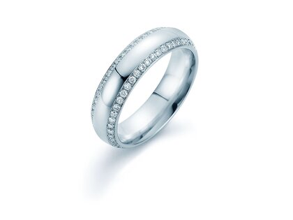Eheringe Life Lines in Platin 950/- mit Diamanten 0,50ct G/SI