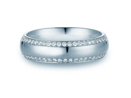 Eheringe Life Lines in Platin 950/- mit Diamanten 0,50ct G/SI