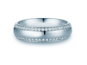 Eheringe Life Lines in Platin 950/- mit Diamanten 0,50ct G/SI