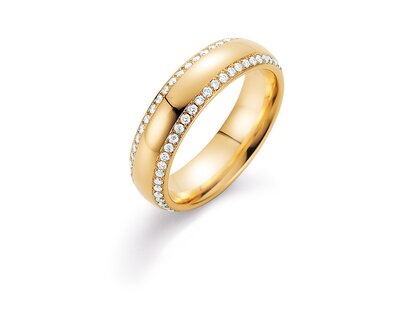 Eheringe Life Lines in 18K Gelbgold mit Diamanten 0,75ct G/SI