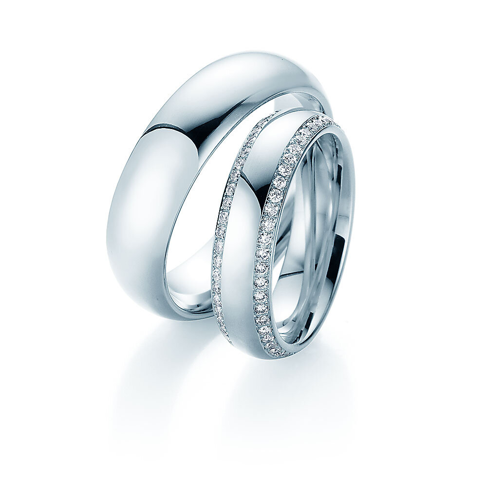 Eheringe Life Lines in 14K Weißgold mit Diamanten 0,75ct G/SI
