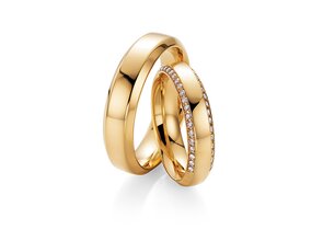 Eheringe Love Life in 14K Gelbgold mit Diamanten 0,30ct G/SI