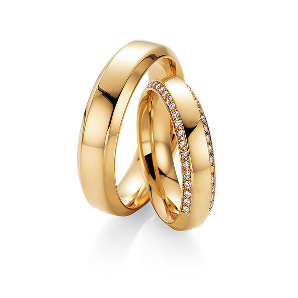 Eheringe Love Life in 14K Gelbgold mit Diamanten 0,30ct G/SI