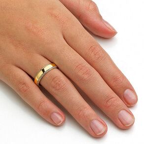 Eheringe Love Life in 14K Gelbgold mit Diamanten 0,30ct G/SI