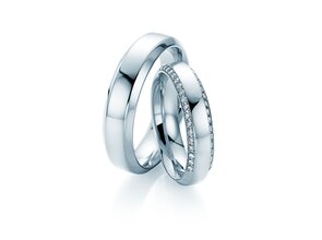 Eheringe Love Life in 14K Weißgold mit Diamanten 0,30ct G/SI