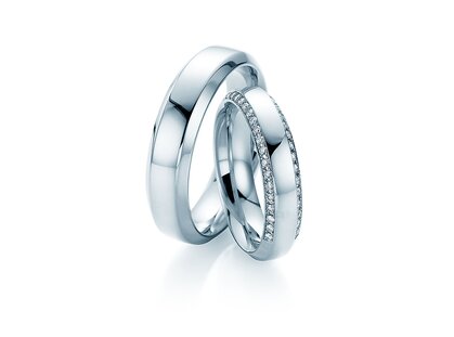 Eheringe Love Life in 14K Weißgold mit Diamanten 0,30ct G/SI
