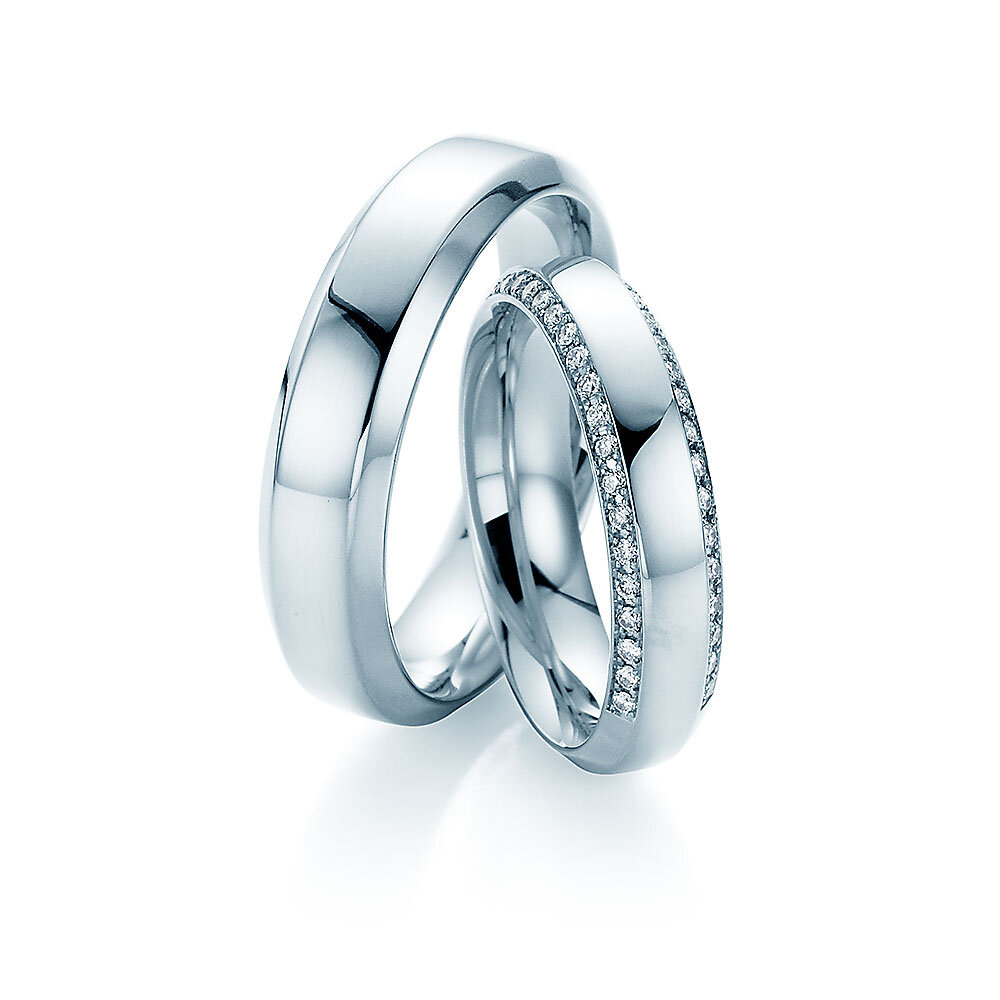 Eheringe Love Life in 14K Weißgold mit Diamanten 0,30ct G/SI