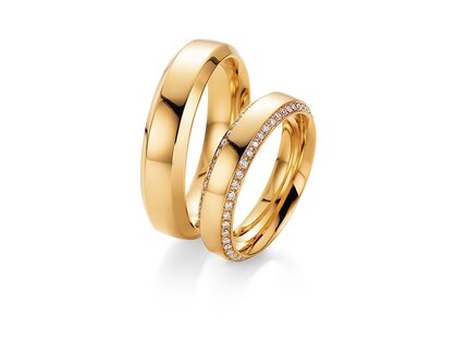 Eheringe Love Life in 18K Gelbgold mit Diamanten 0,50ct G/SI