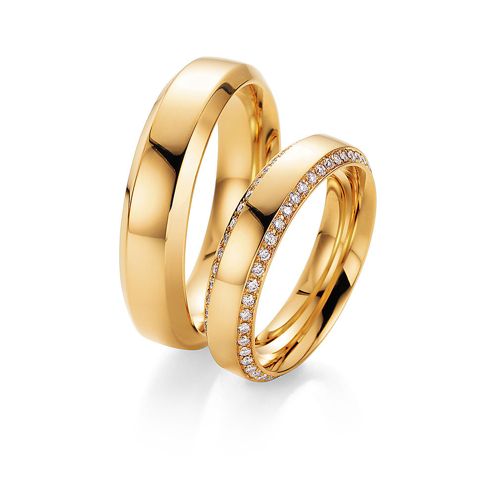 Eheringe Love Life in 18K Gelbgold mit Diamanten 0,50ct G/SI