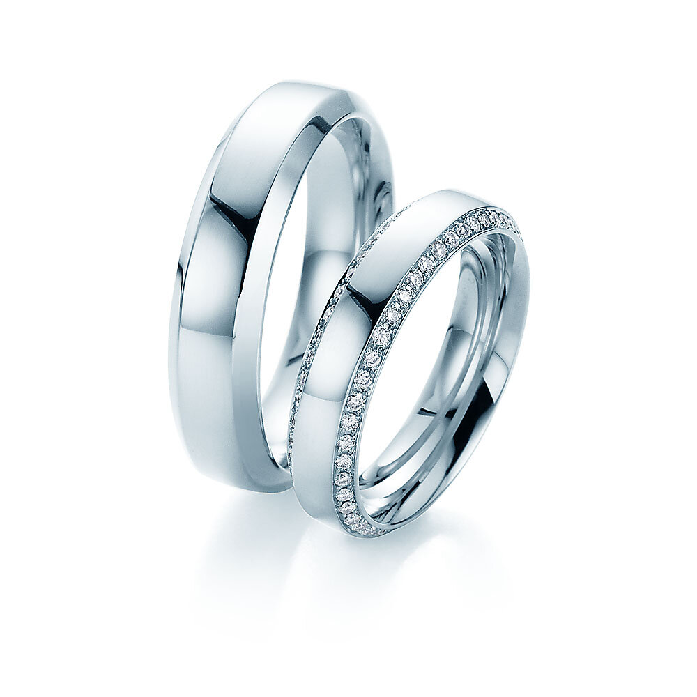Eheringe Love Life in 18K Weißgold mit Diamanten 0,50ct G/SI