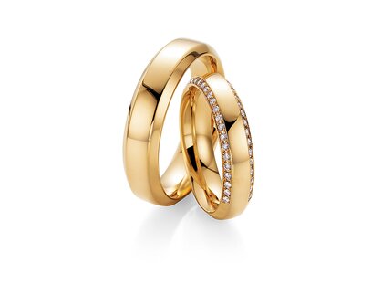 Eheringe Love Life in 18K Gelbgold mit Diamanten 0,30ct G/SI