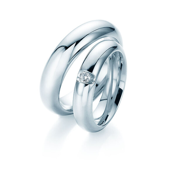 Eheringe Sky High in Platin 950/- mit Diamant 0,10ct G/SI