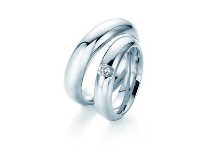 Eheringe Sky High in Platin 950/- mit Diamant 0,10ct G/SI