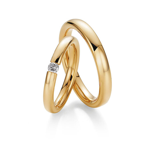 Eheringe The Miracle in 14K Gelbgold mit Diamant 0,10ct G/SI