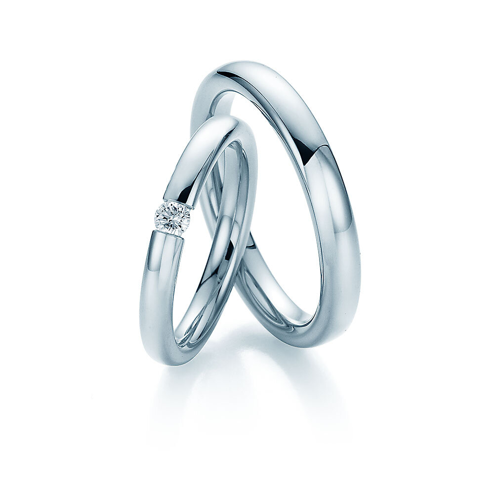 Eheringe The Miracle in 18K Weißgold mit Diamant 0,10ct G/SI
