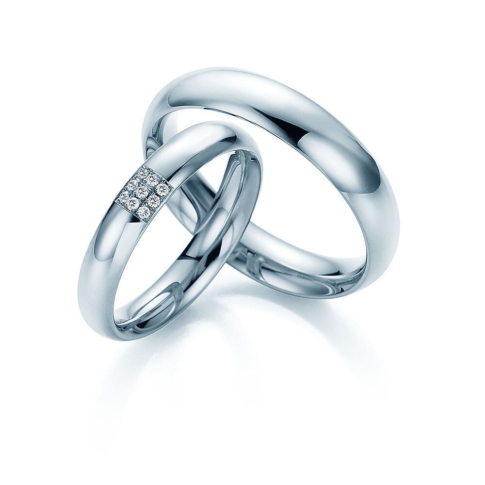Eheringe Unity in Platin 950/- mit Diamanten 0,05ct G/SI