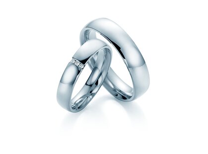 Eheringe With You in Platin 950/- mit Diamanten 0,035ct G/SI