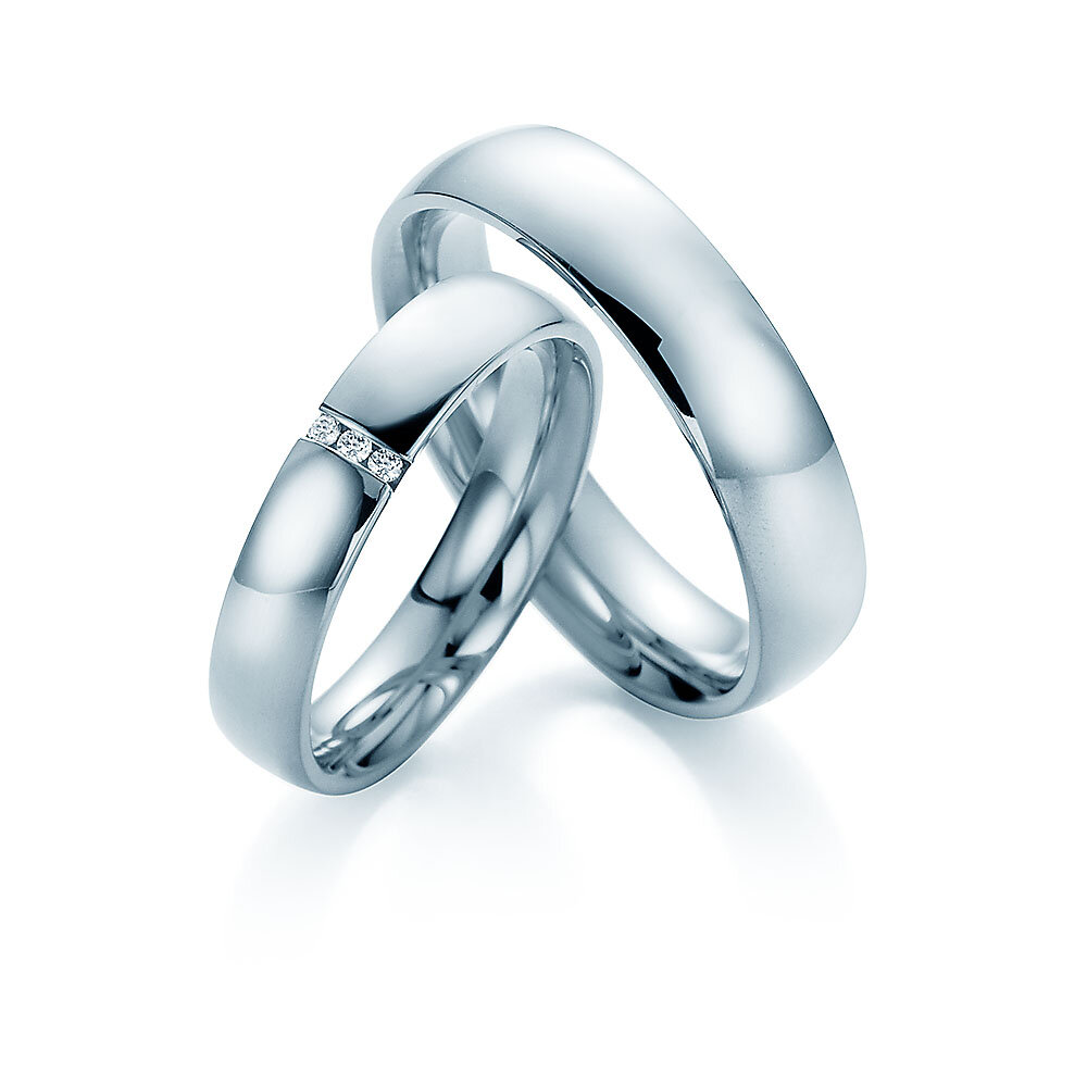 Eheringe With You in 18K Weißgold mit Diamanten 0,035ct G/SI