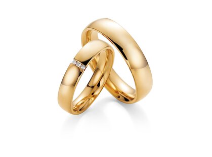 Eheringe With You in 14K Gelbgold mit Diamanten 0,035ct