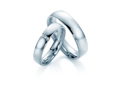 Eheringe With You in Platin 950/- mit Diamanten 0,035ct